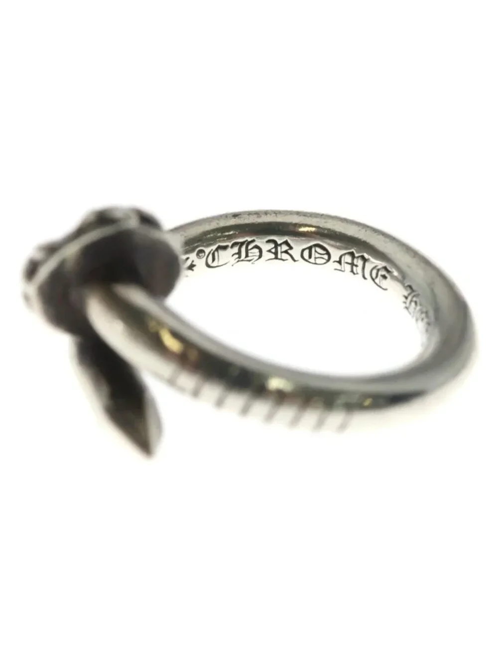Chrome Hearts Nail Crsball Cross Ball Ring Silver